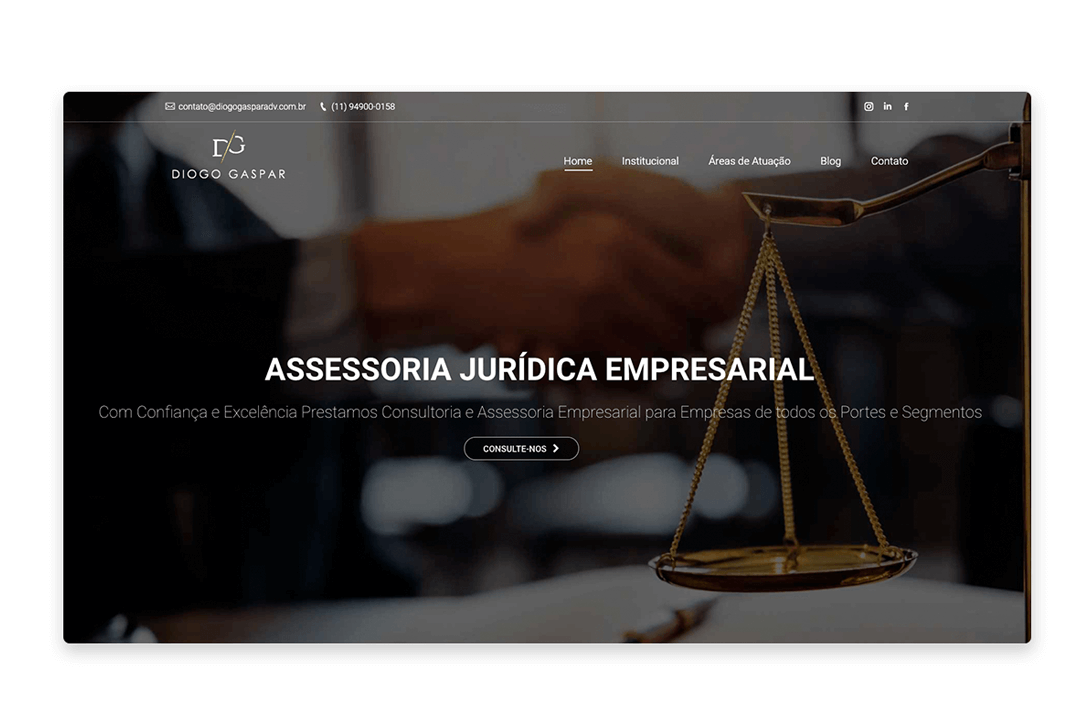 Página do Conteúdo site Diogo Gaspar Advocacia