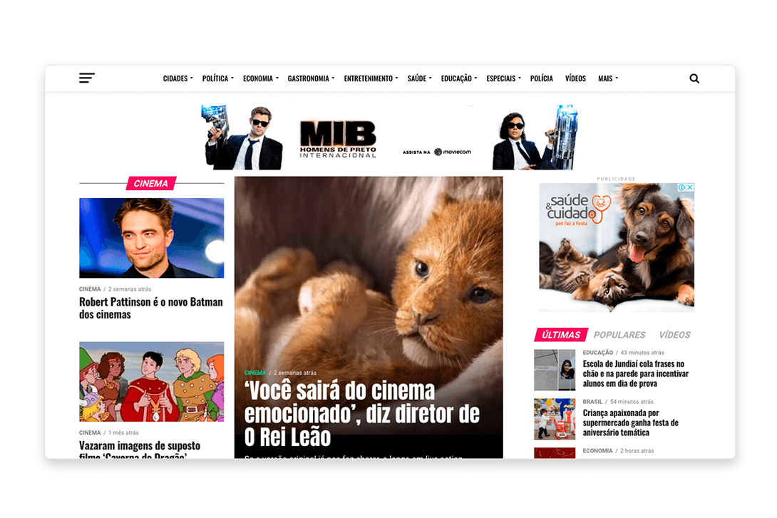 Página do Conteúdo site Tribuna de Jundiaí