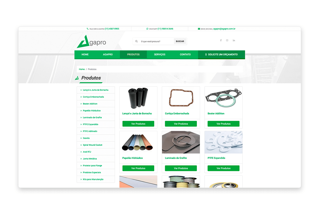 Página do Conteúdo site Agapro