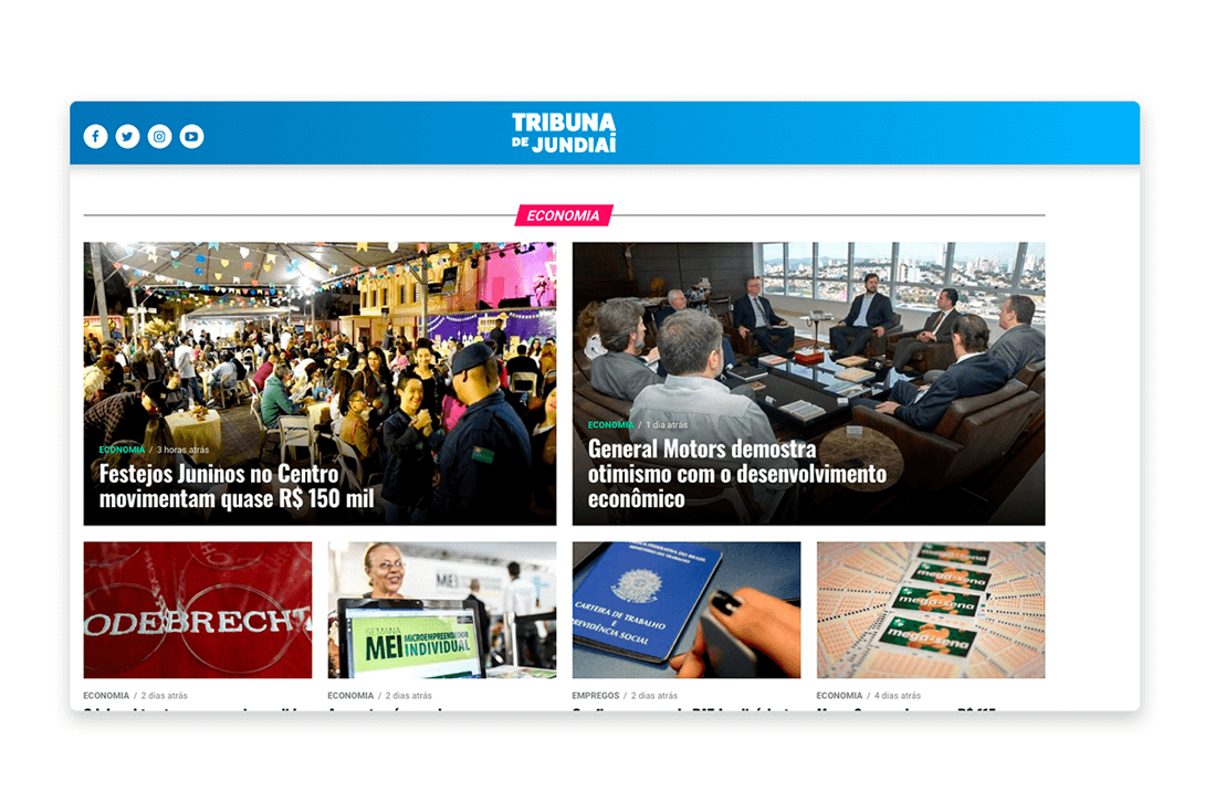 Página do Conteúdo site Tribuna de Jundiaí