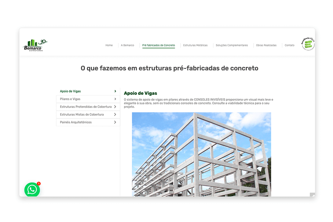Página do Conteúdo site Bemarco