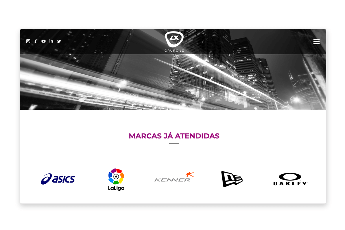 Página do Conteúdo site Grupo LX