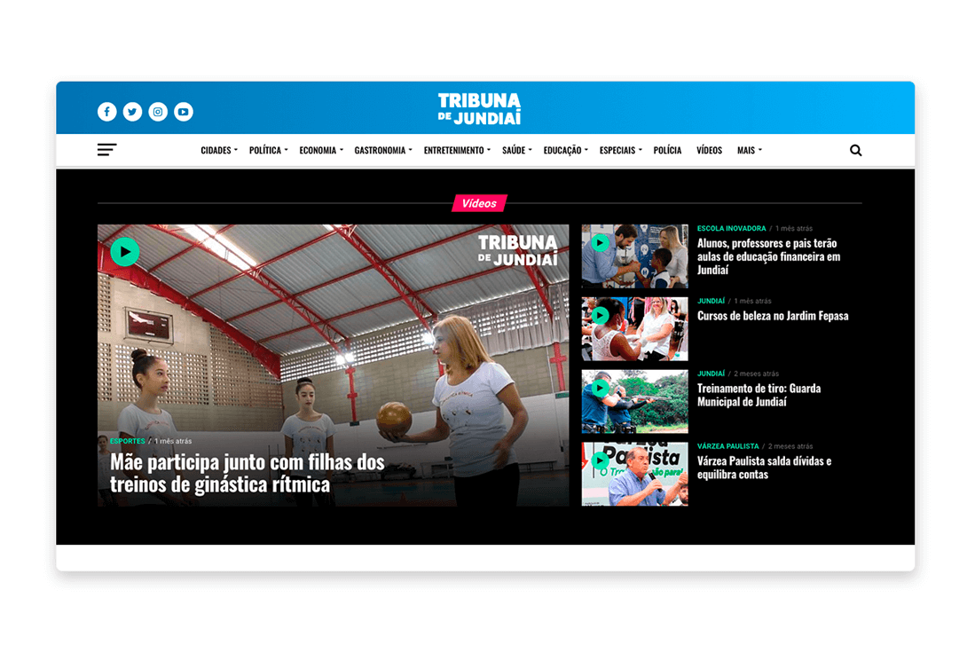 Página do Conteúdo site Tribuna de Jundiaí