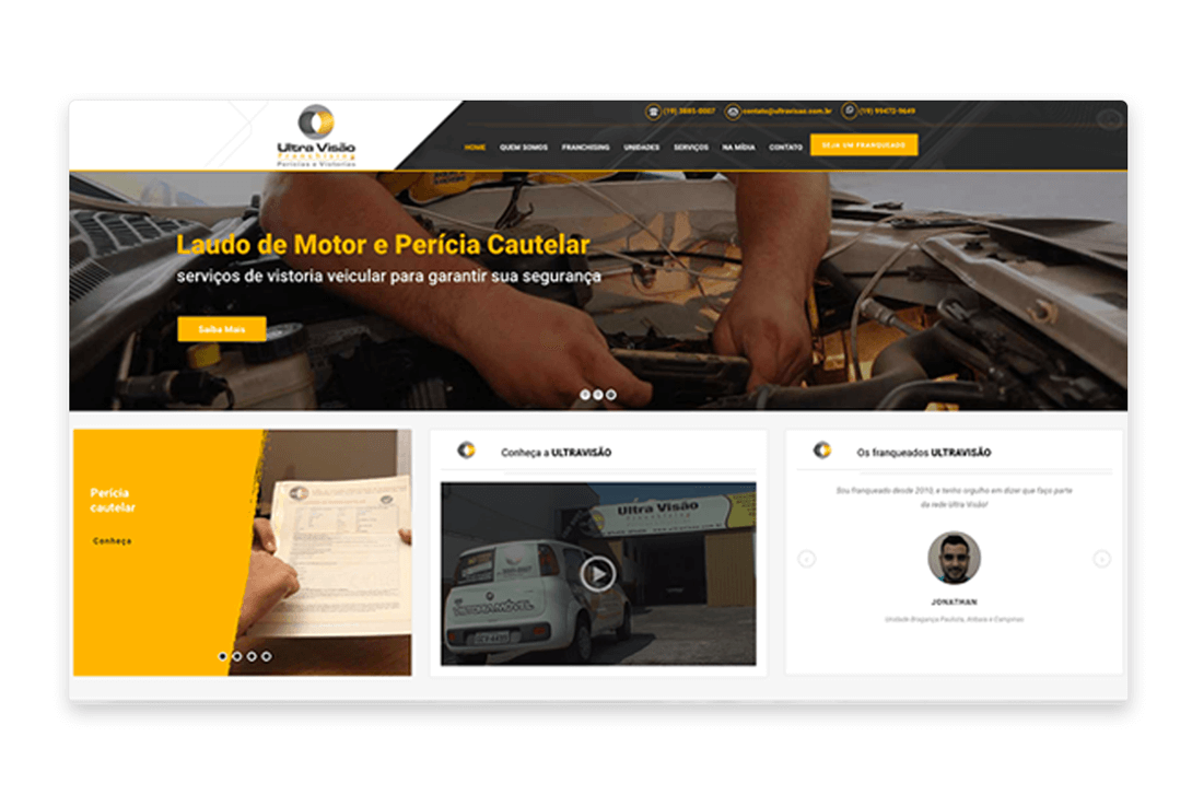 Página do Conteúdo site Ultravisão
