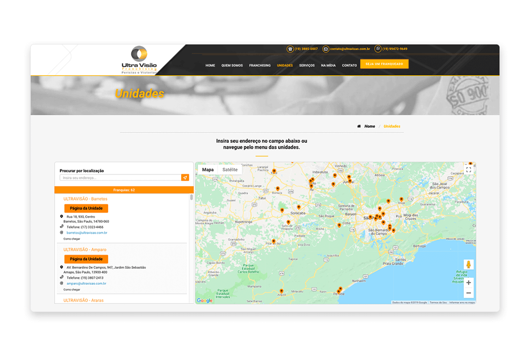 Página do Conteúdo site Ultravisão