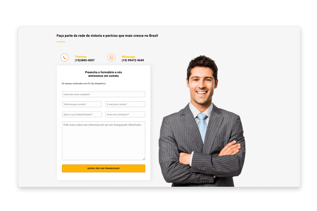 Página do Conteúdo site Ultravisão